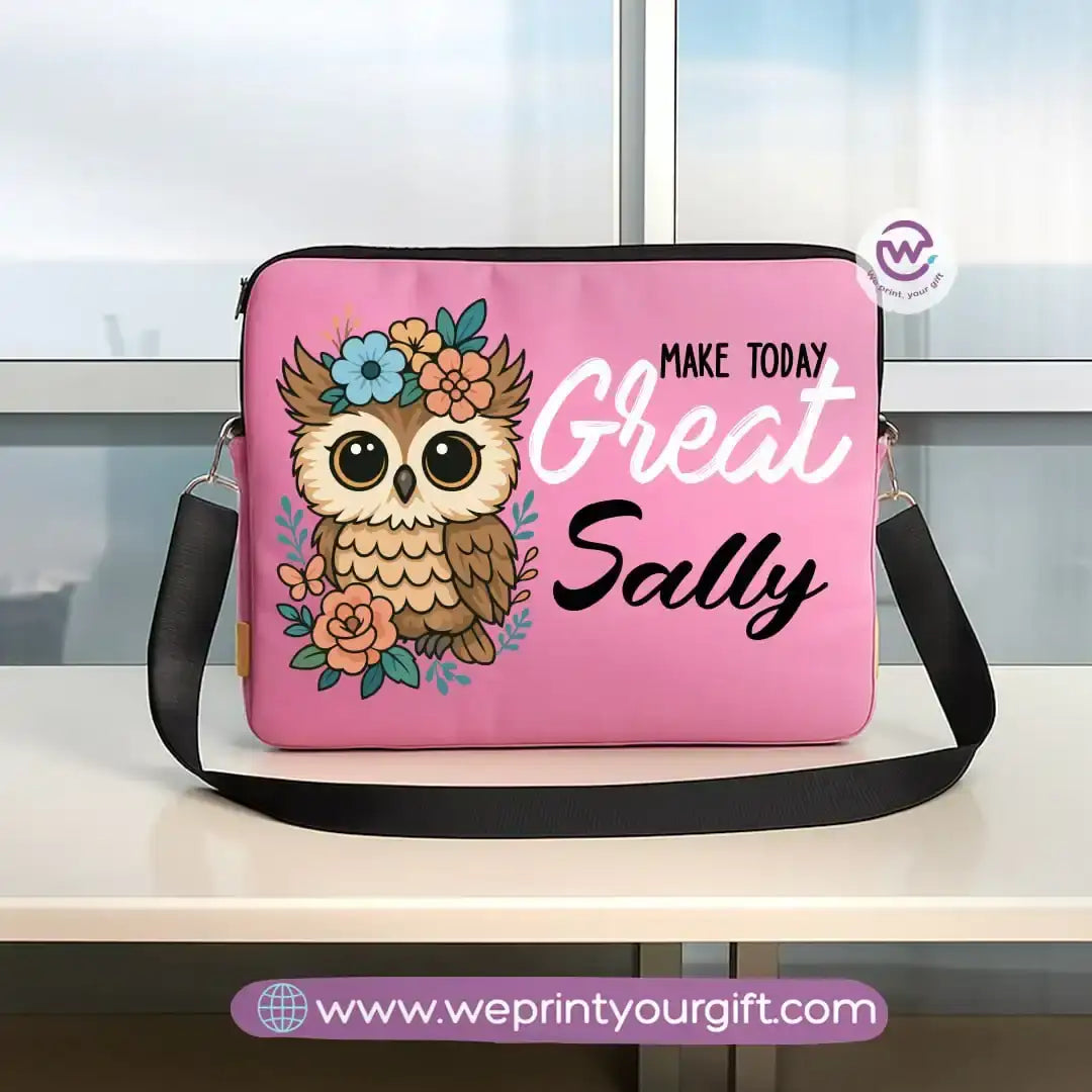 Fabric laptop sleeve-Owl- Names - WE PRINT