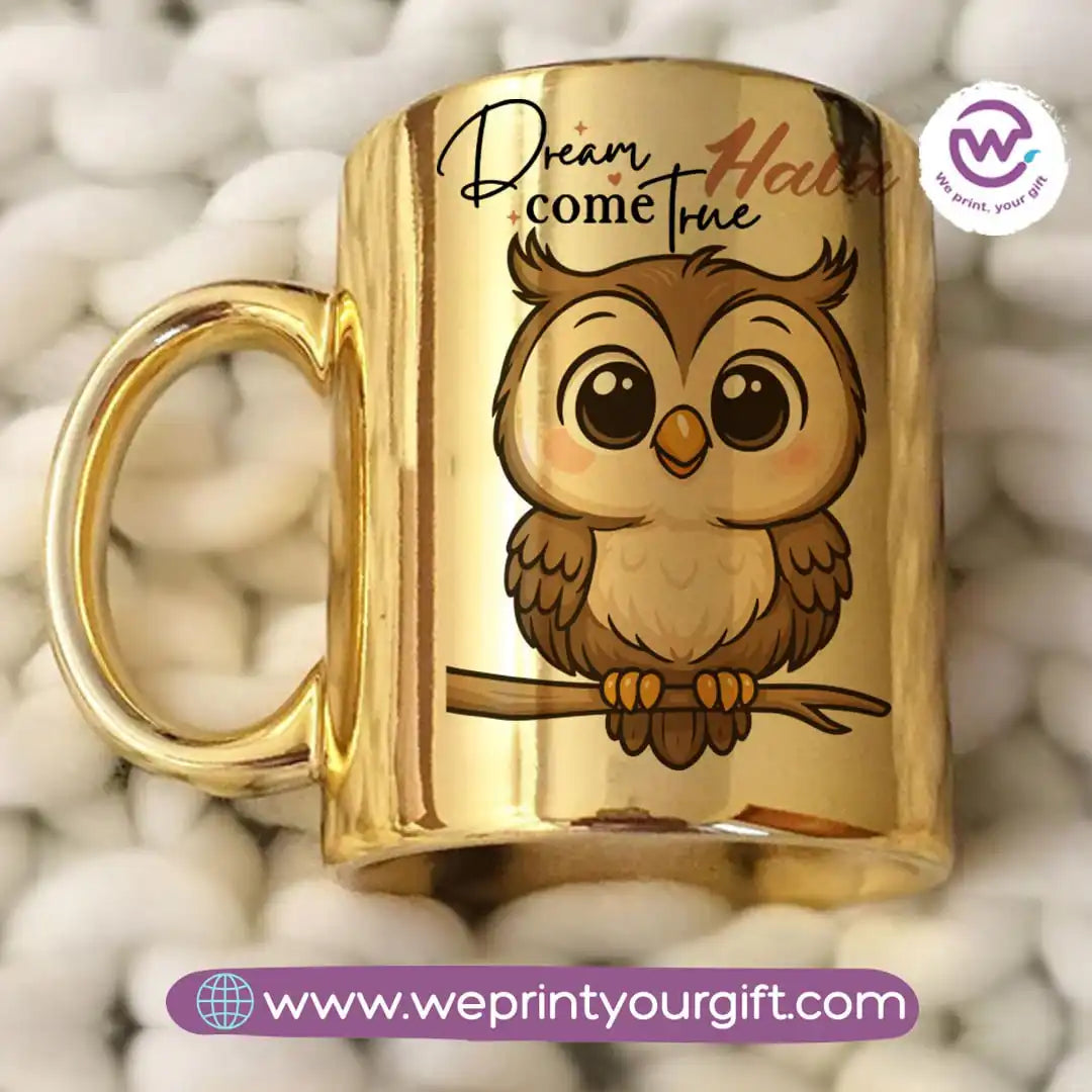 Mirror ceramic mug- Owl