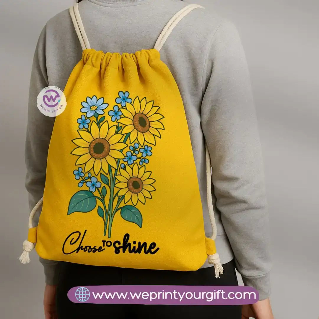 Custom Drawstring bag- Sunflower - WE PRINT