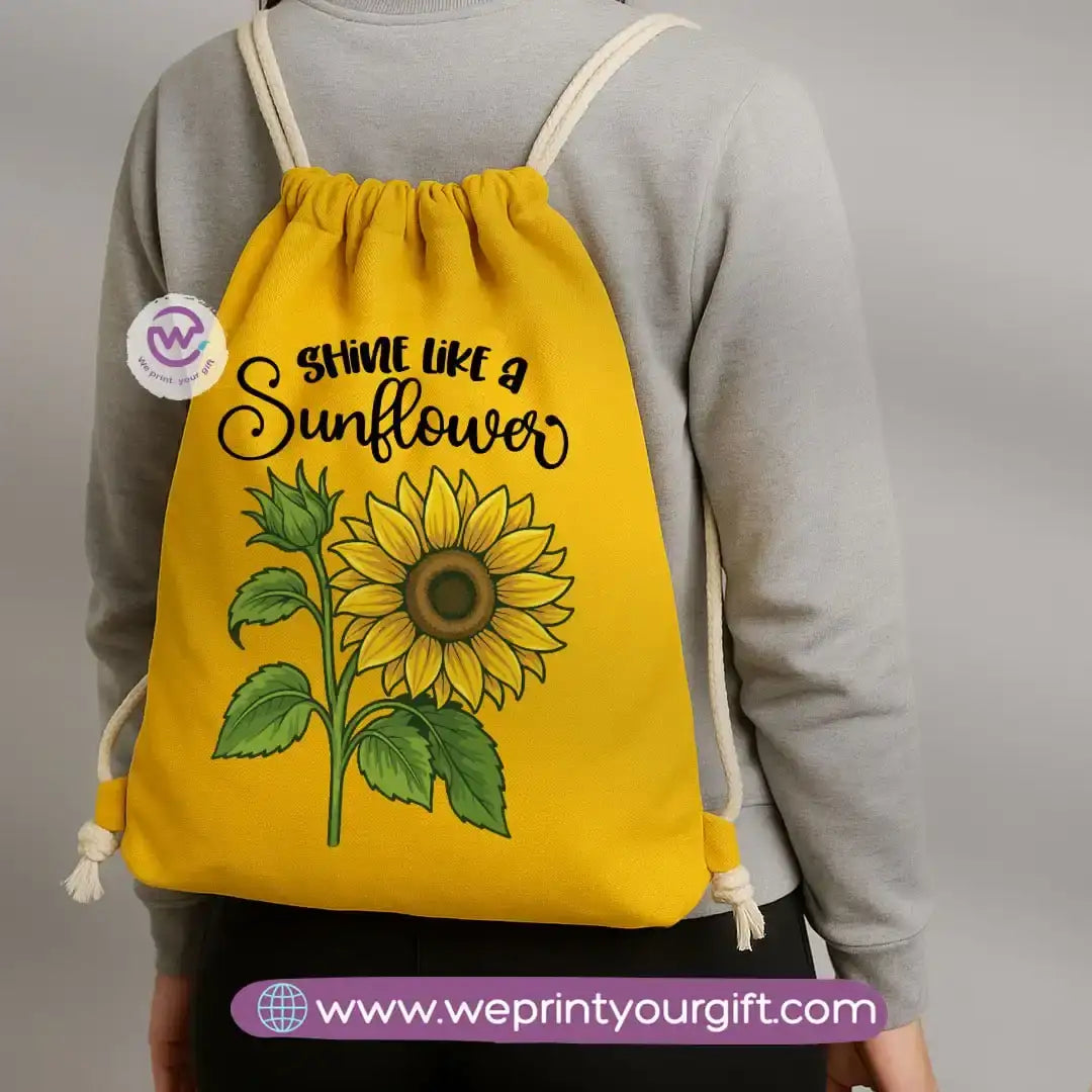 Custom Drawstring bag- Sunflower - WE PRINT