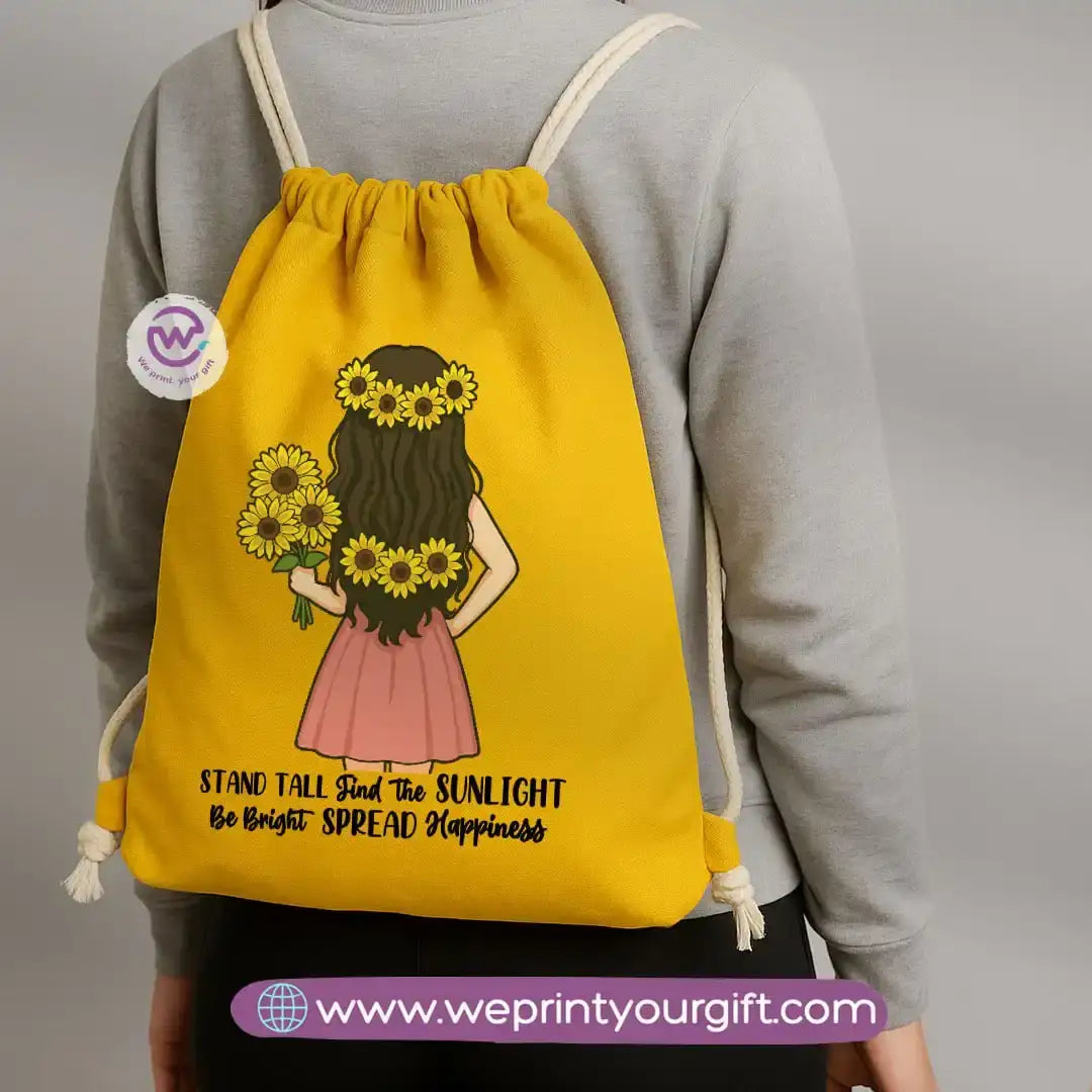 Custom Drawstring bag- Sunflower - WE PRINT