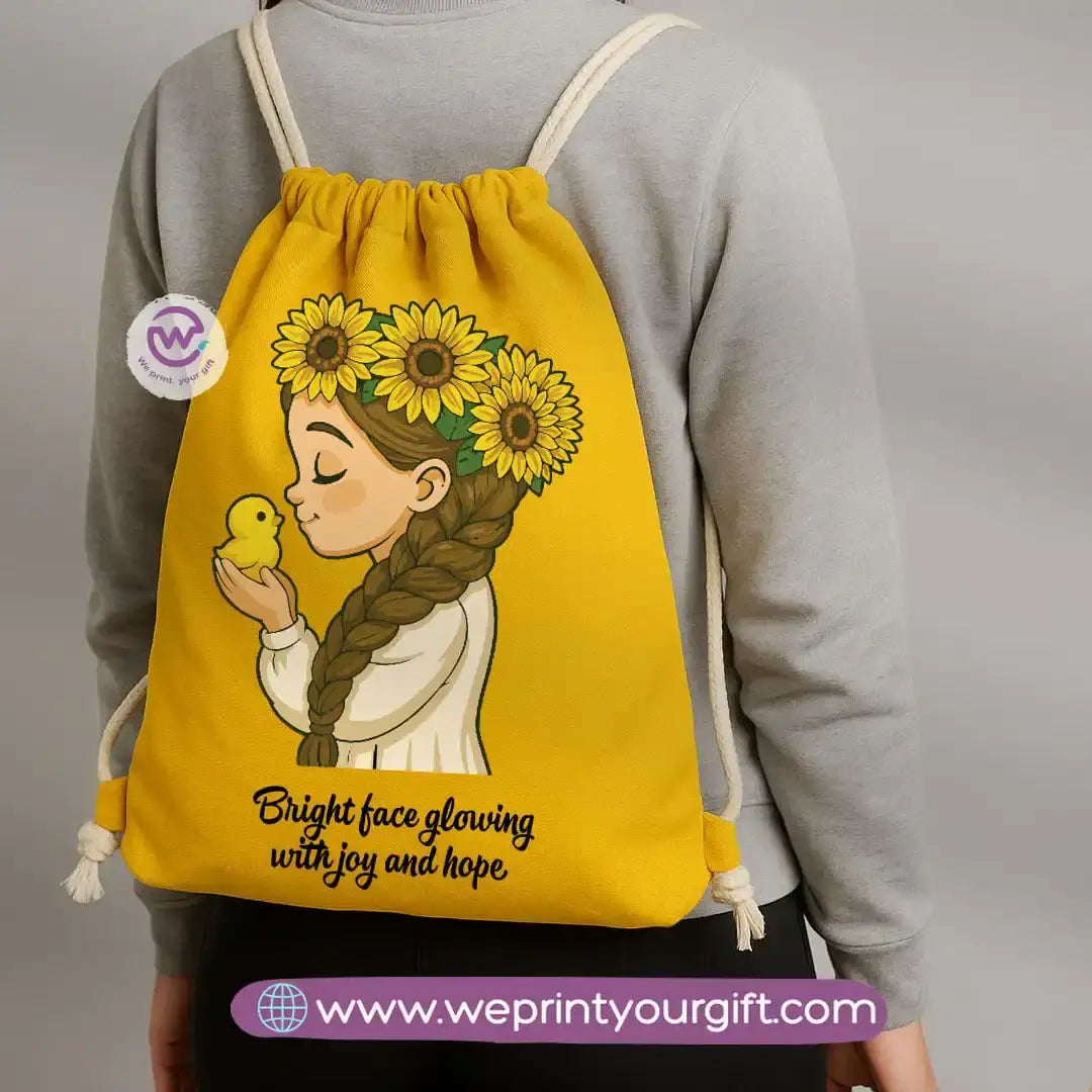 Custom Drawstring bag- Sunflower - WE PRINT