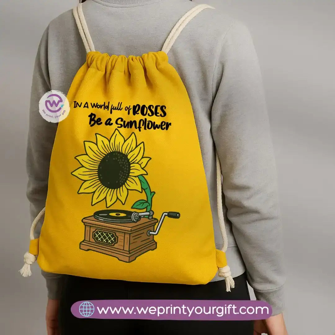 Custom Drawstring bag- Sunflower - WE PRINT