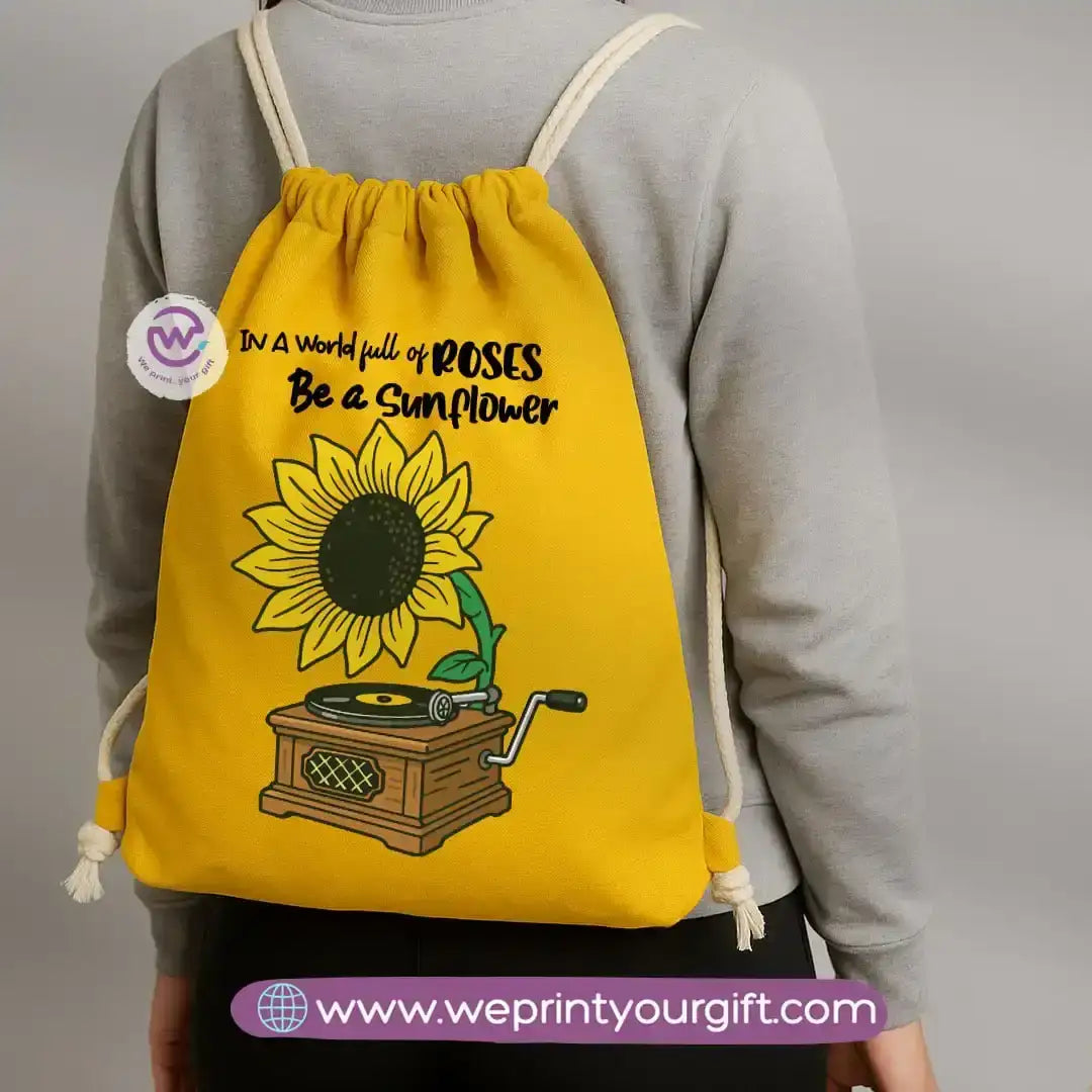Custom Drawstring bag- Sunflower - WE PRINT