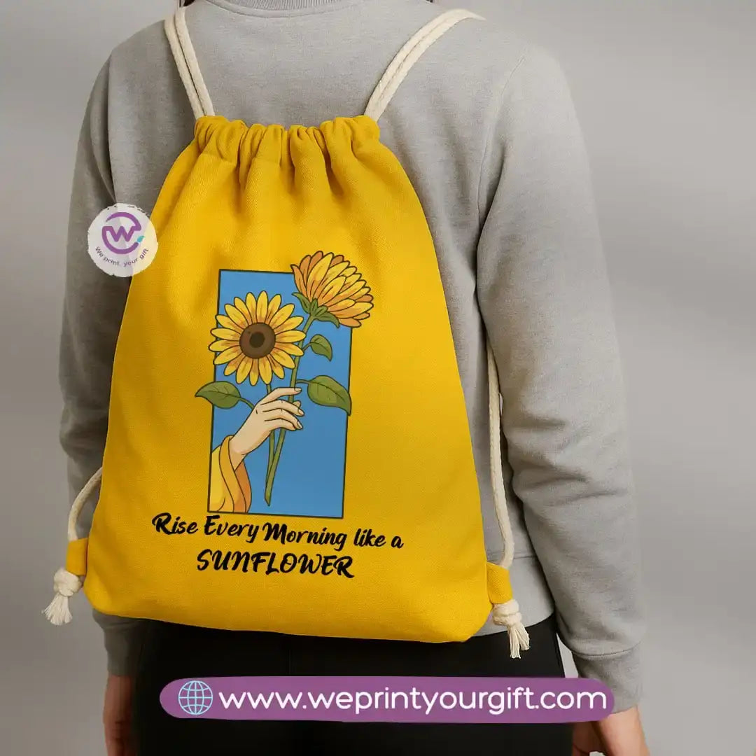 Custom Drawstring bag- Sunflower - WE PRINT