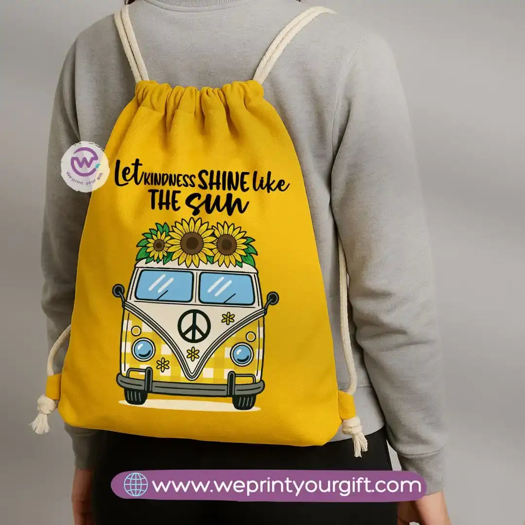 Custom Drawstring bag- Sunflower - WE PRINT