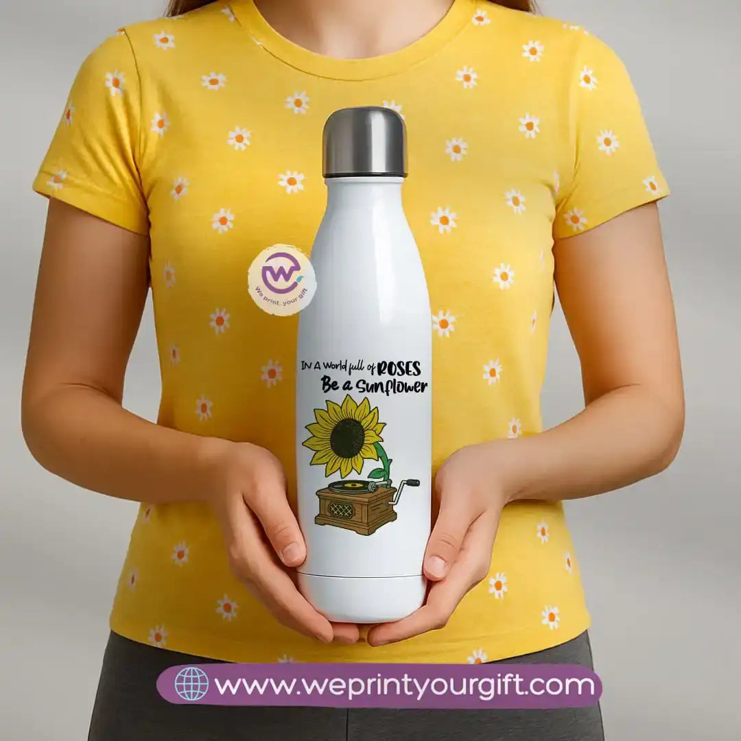 Custom thermal bottle- Sunflower - WE PRINT