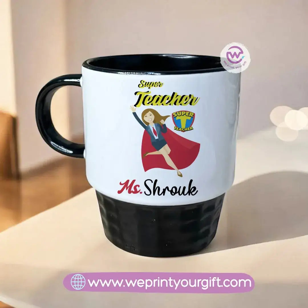 Personalized Mug- Ribbed mug- Teachers designs - WE PRINT