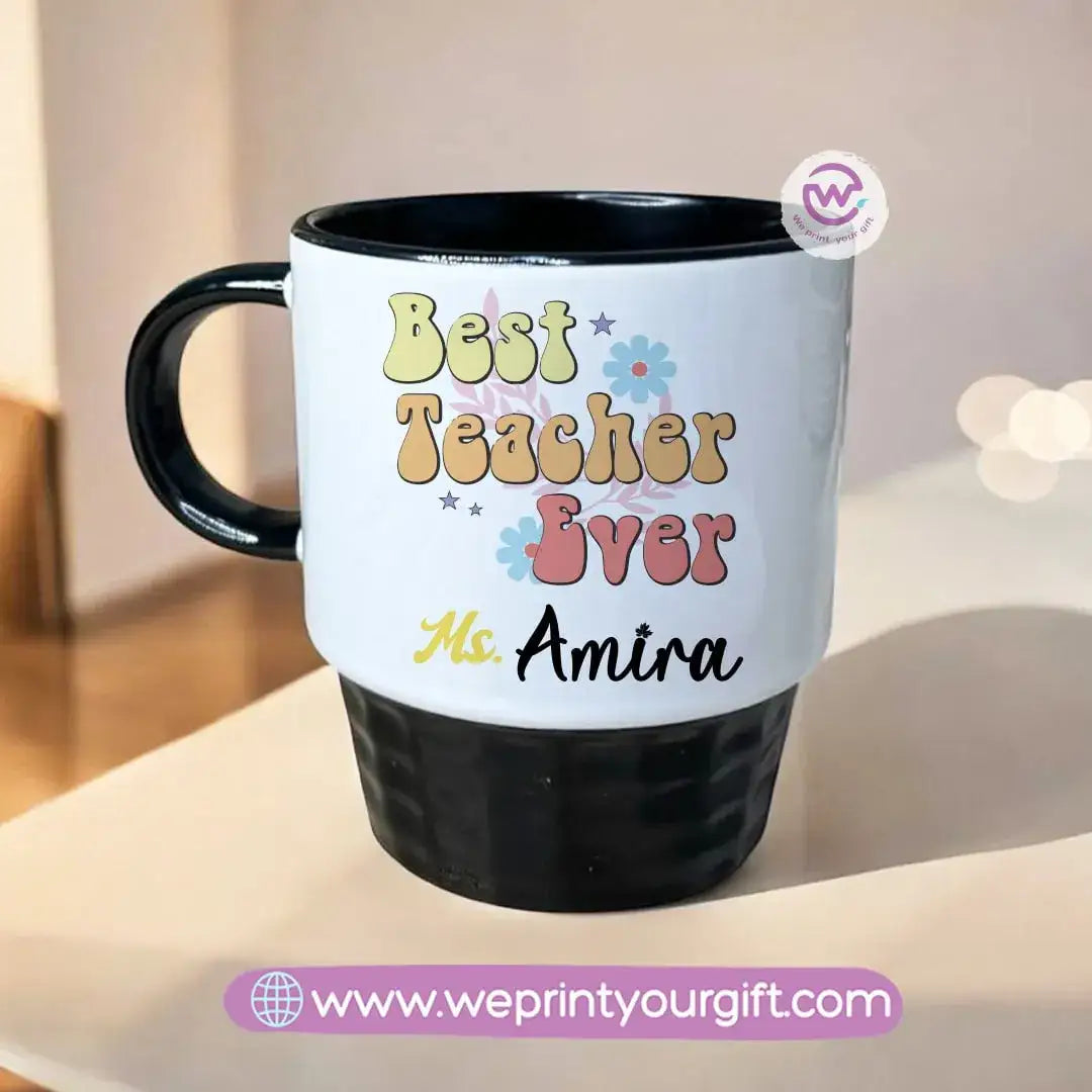Personalized Mug- Ribbed mug- Teachers designs - WE PRINT