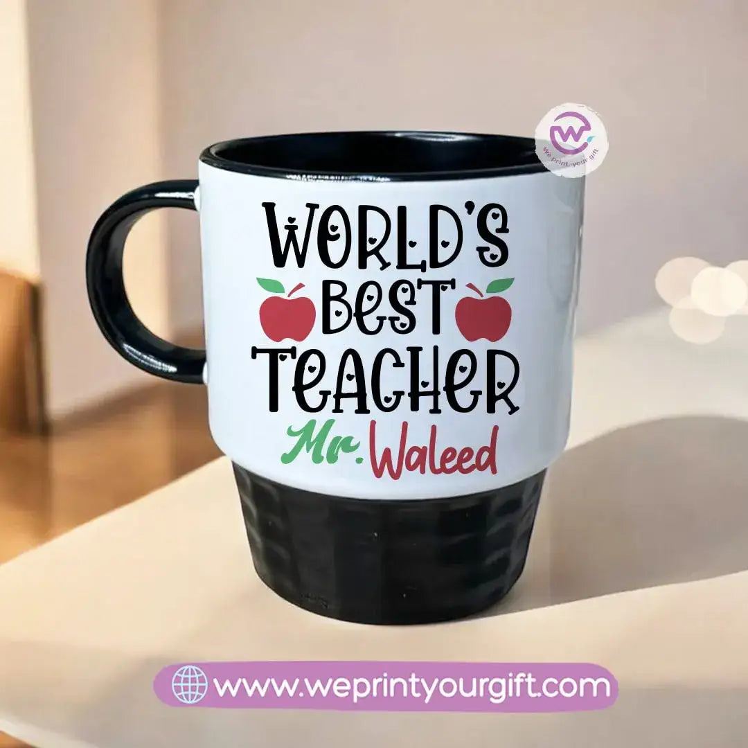 Personalized Mug- Ribbed mug- Teachers designs - WE PRINT