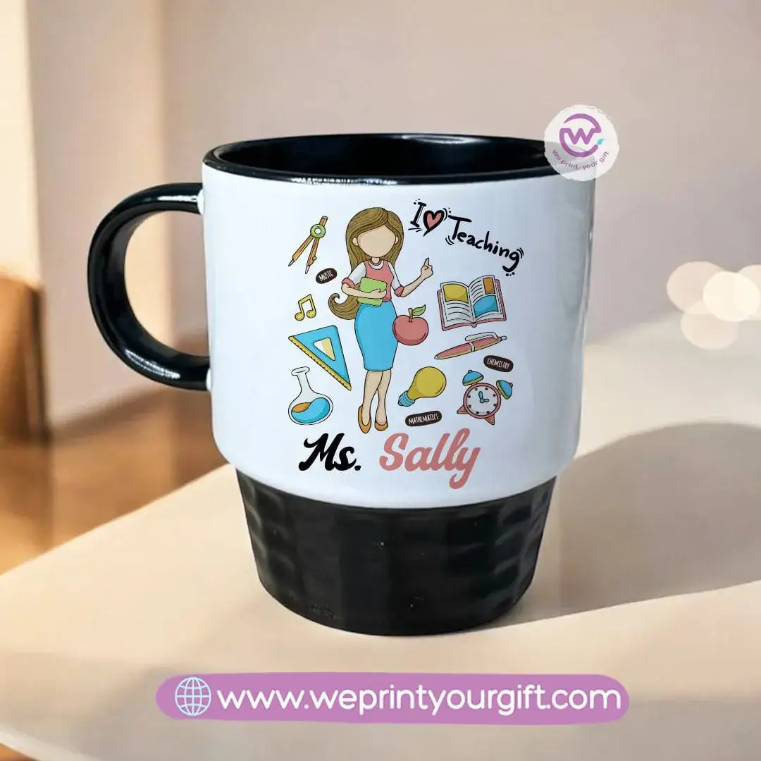 Personalized Mug- Ribbed mug- Teachers designs - WE PRINT