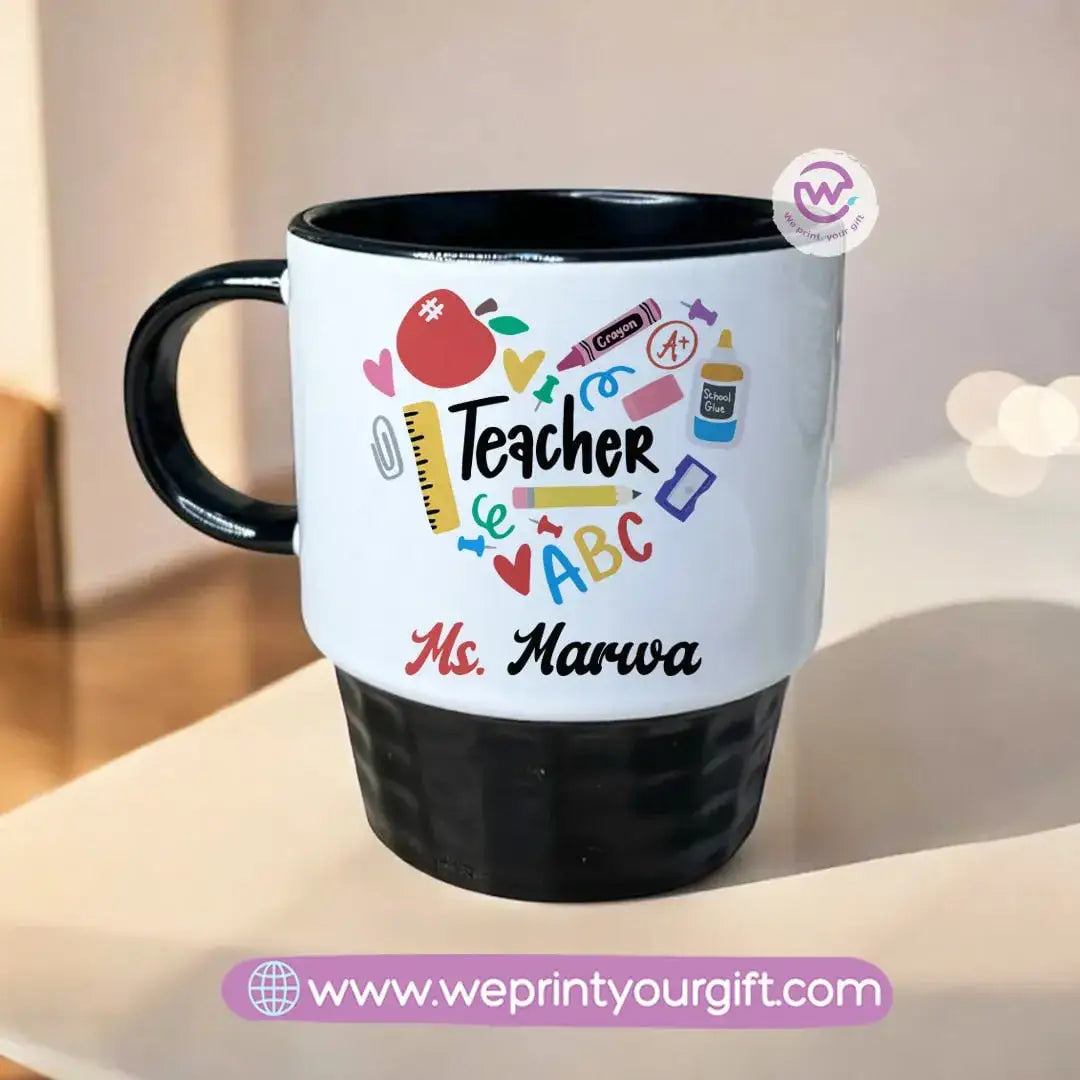 Personalized Mug- Ribbed mug- Teachers designs - WE PRINT