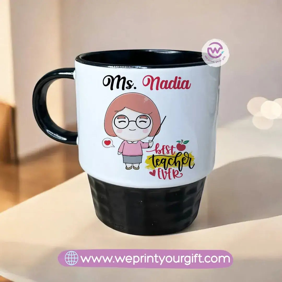 Personalized Mug- Ribbed mug- Teachers designs - WE PRINT