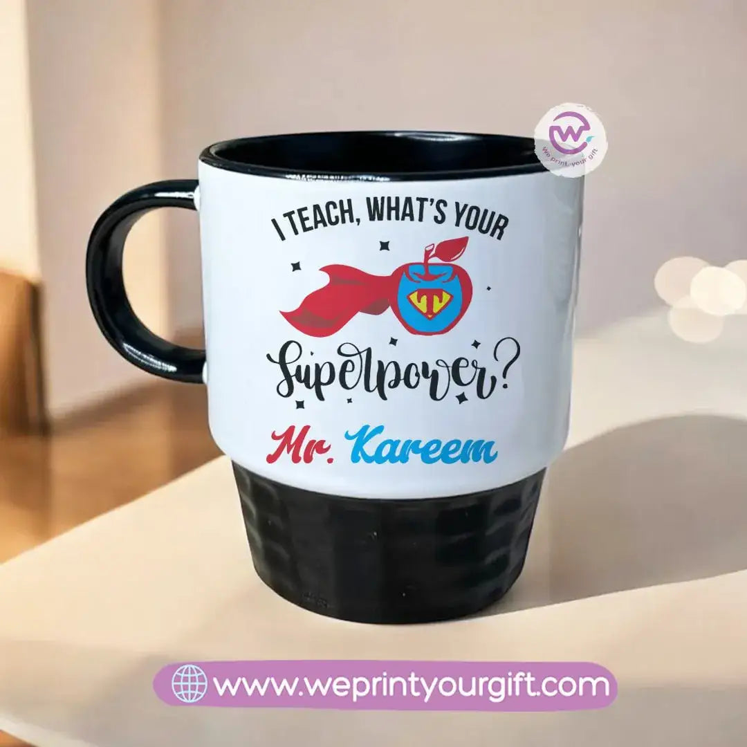 Personalized Mug- Ribbed mug- Teachers designs - WE PRINT