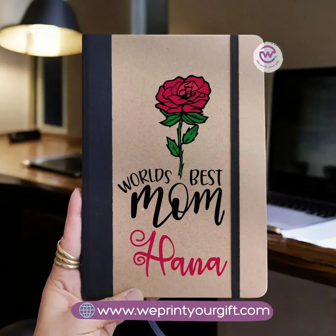 Custom Notebook- Rubber notebook -Mom - WE PRINT