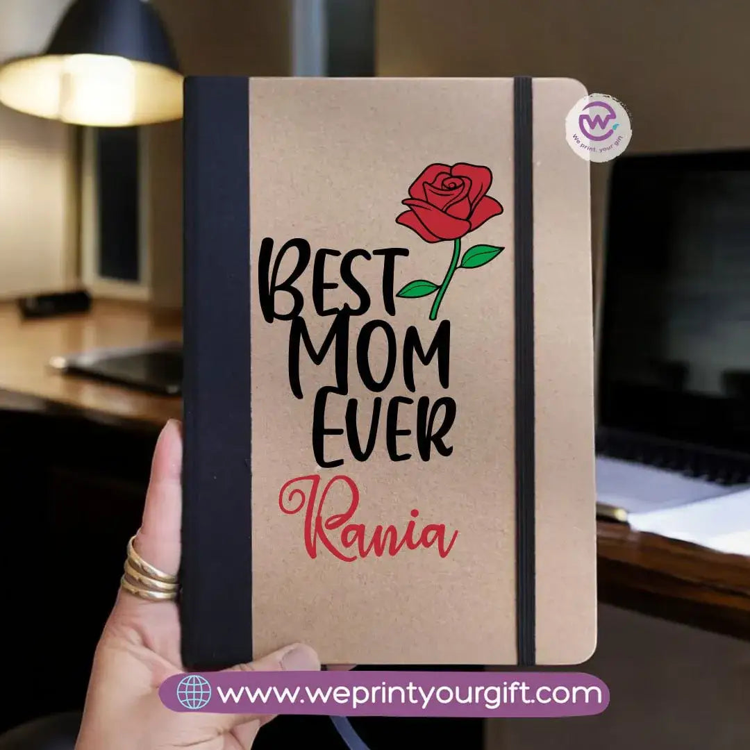 Custom Notebook- Rubber notebook -Mom - WE PRINT