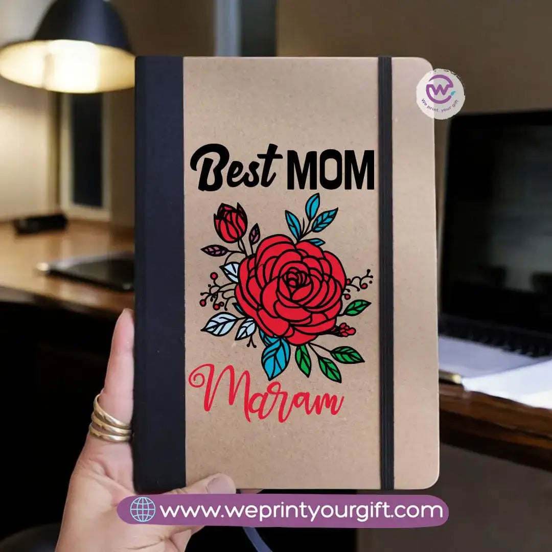 Custom Notebook- Rubber notebook -Mom - WE PRINT