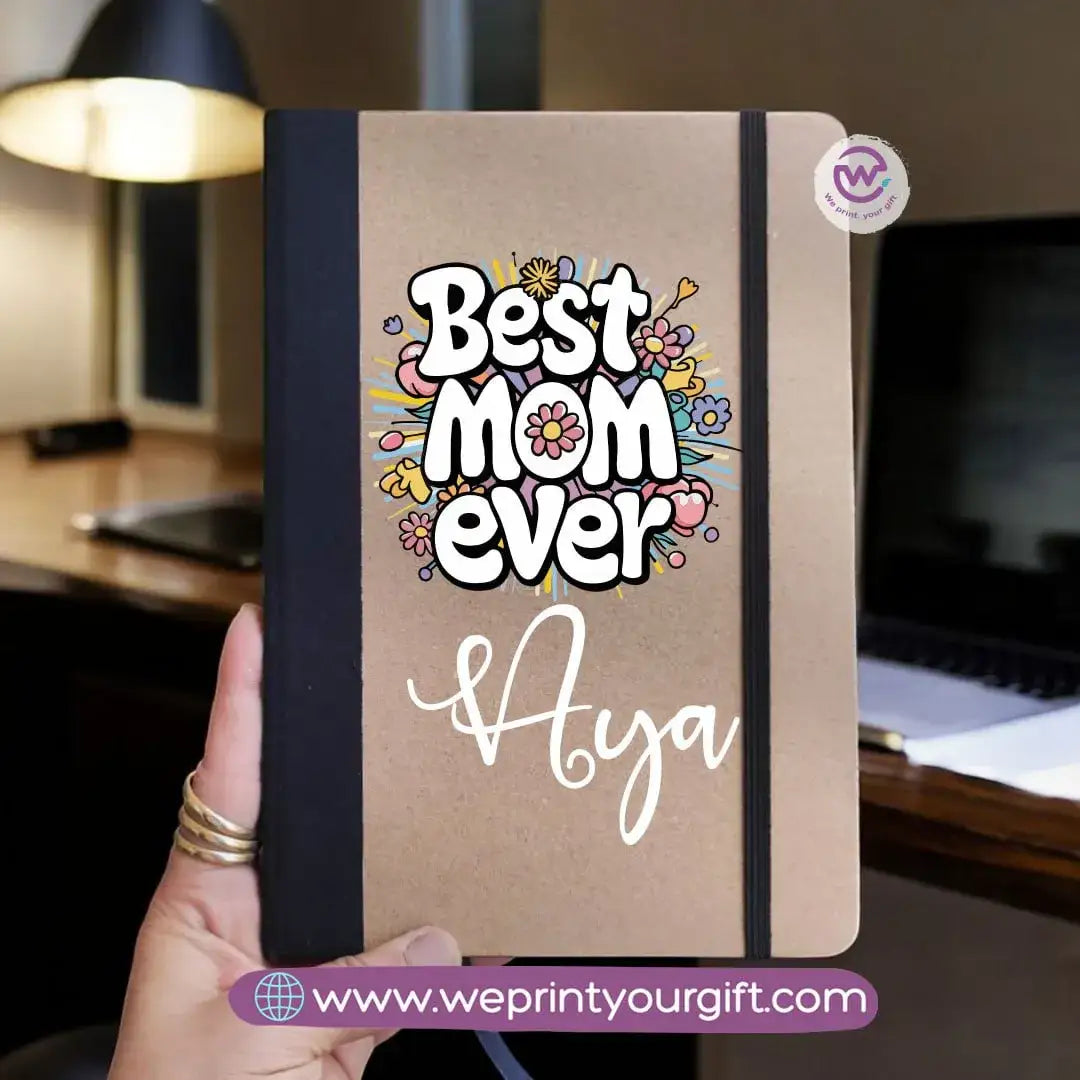Custom Notebook- Rubber notebook -Mom - WE PRINT