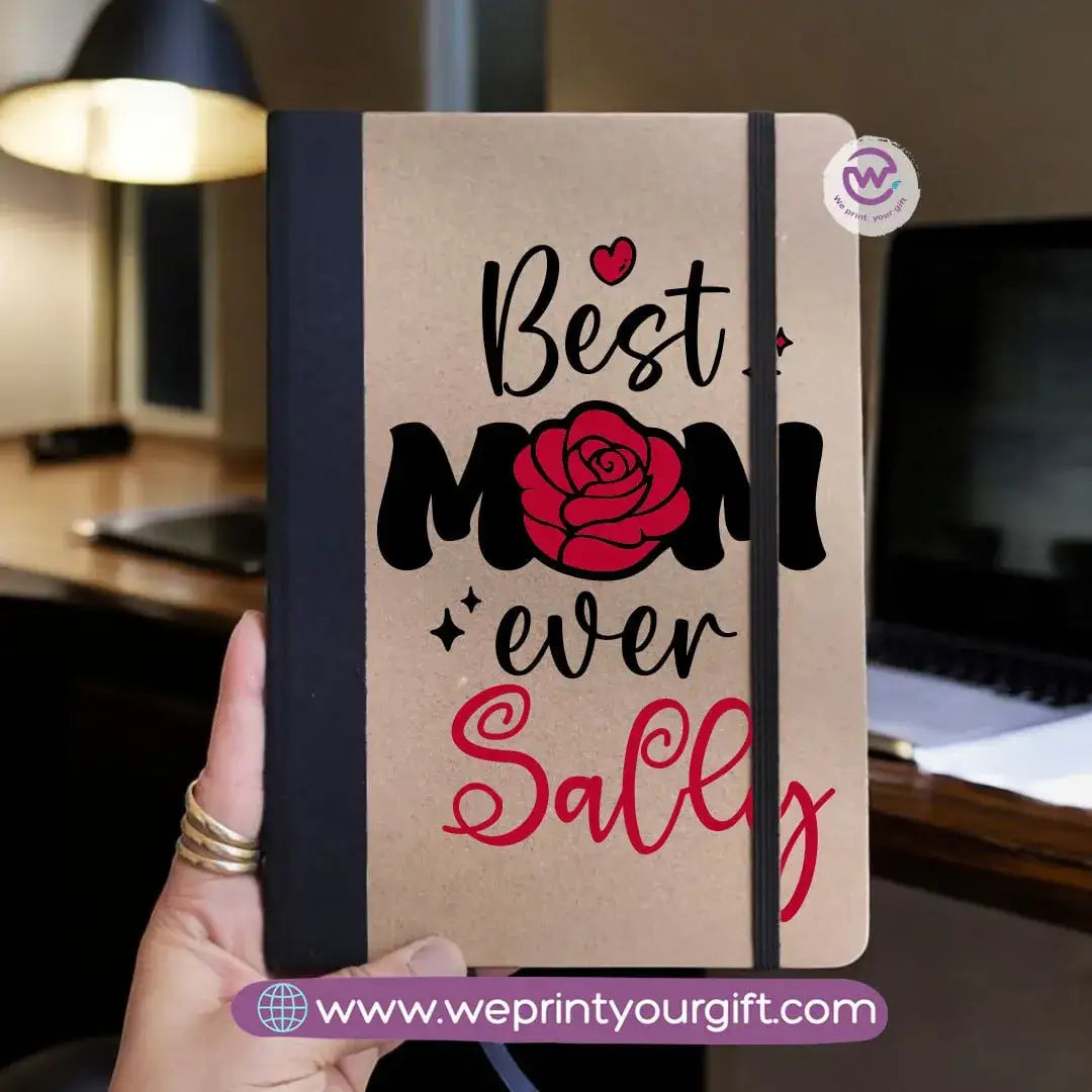 Custom Notebook- Rubber notebook -Mom - WE PRINT