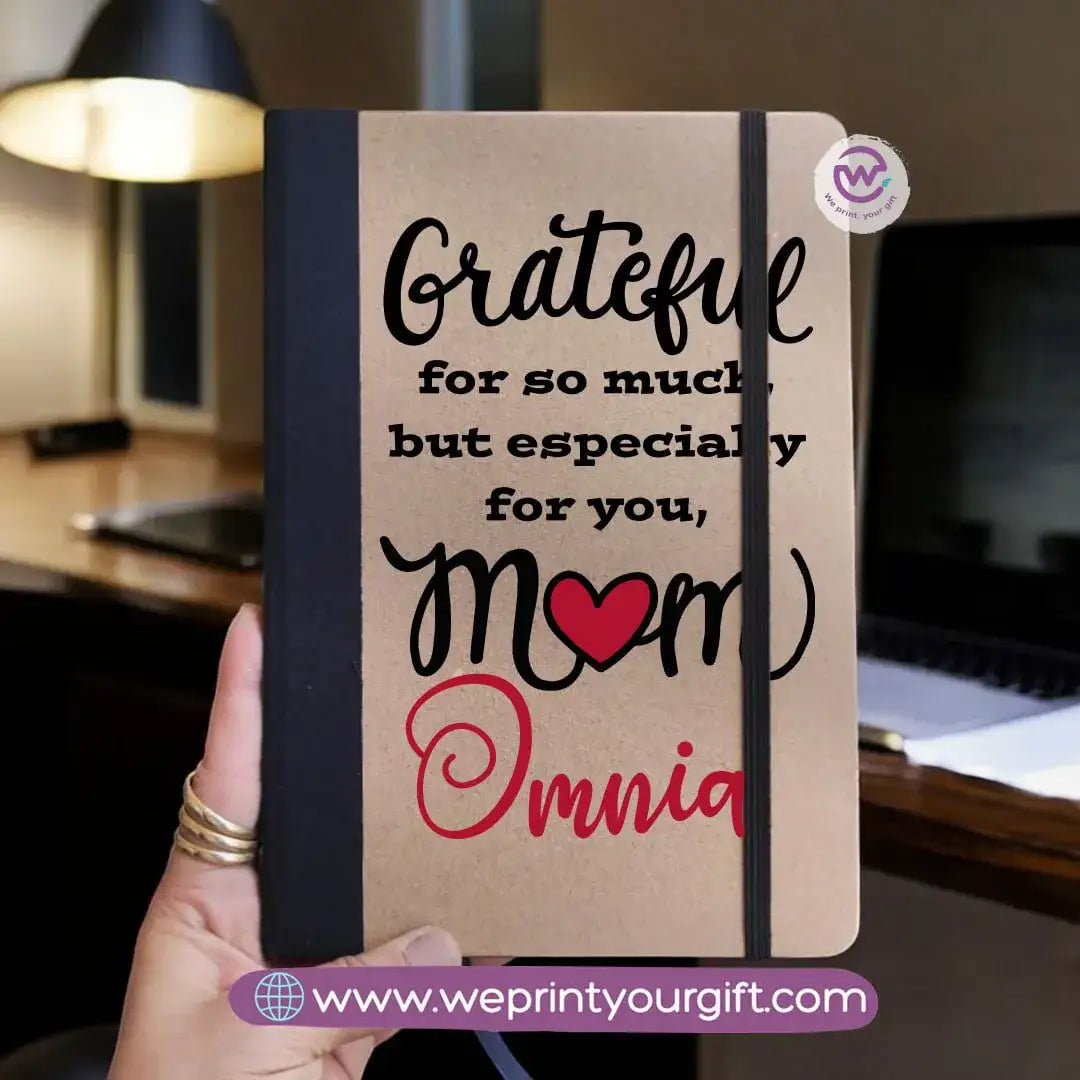 Custom Notebook- Rubber notebook -Mom - WE PRINT