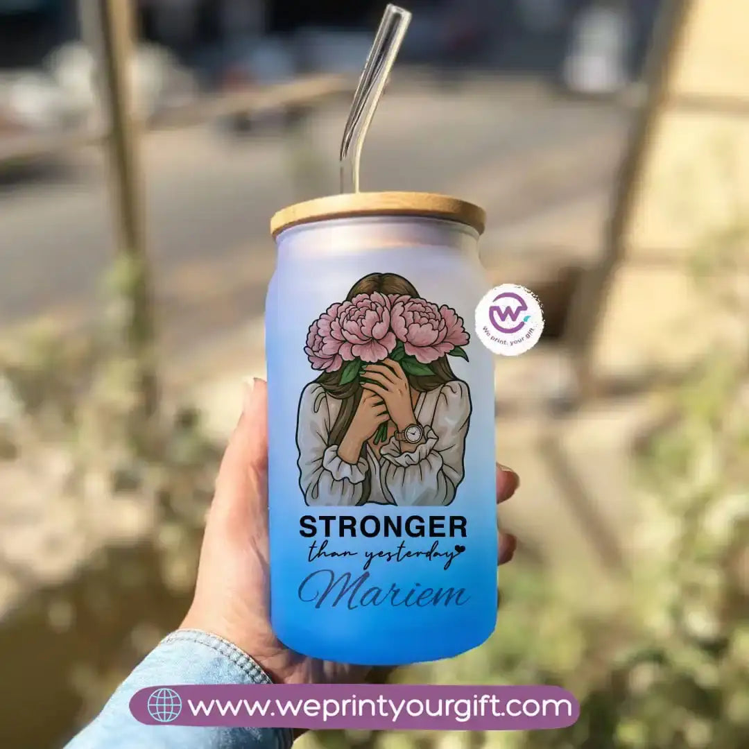 Frosted mug with straw- Motivation - WE PRINT