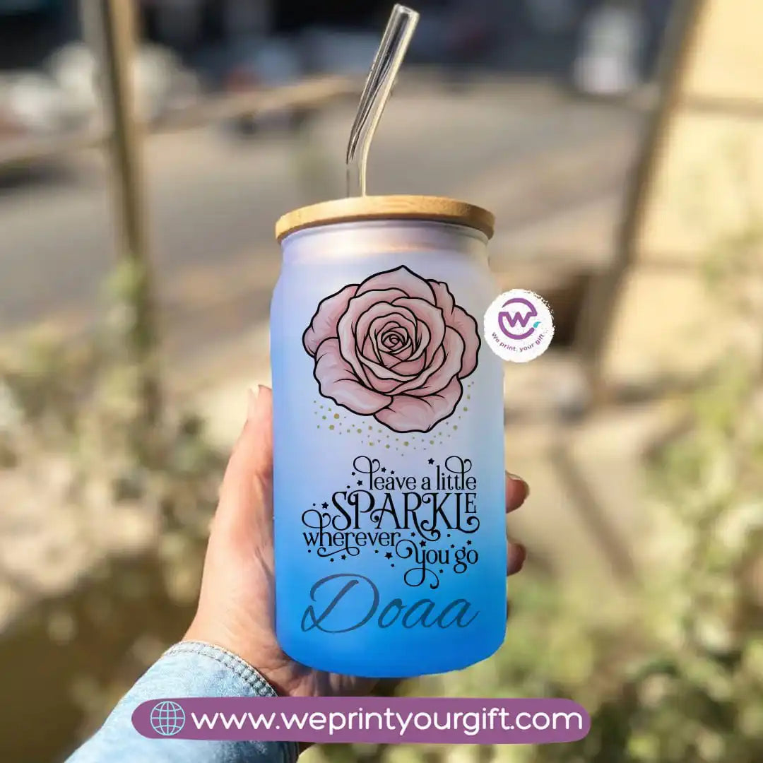 Frosted mug with straw- Motivation