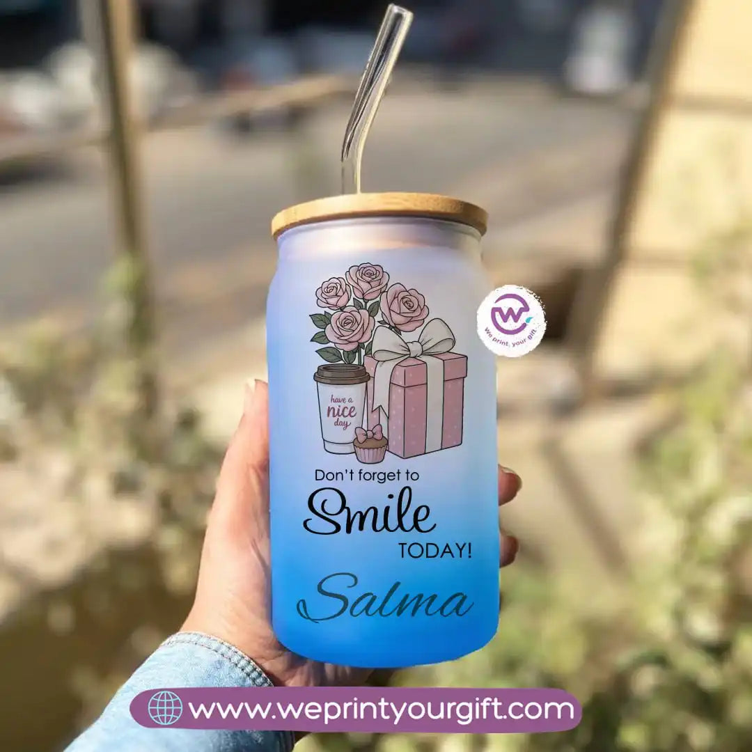 Frosted mug with straw- Motivation - WE PRINT