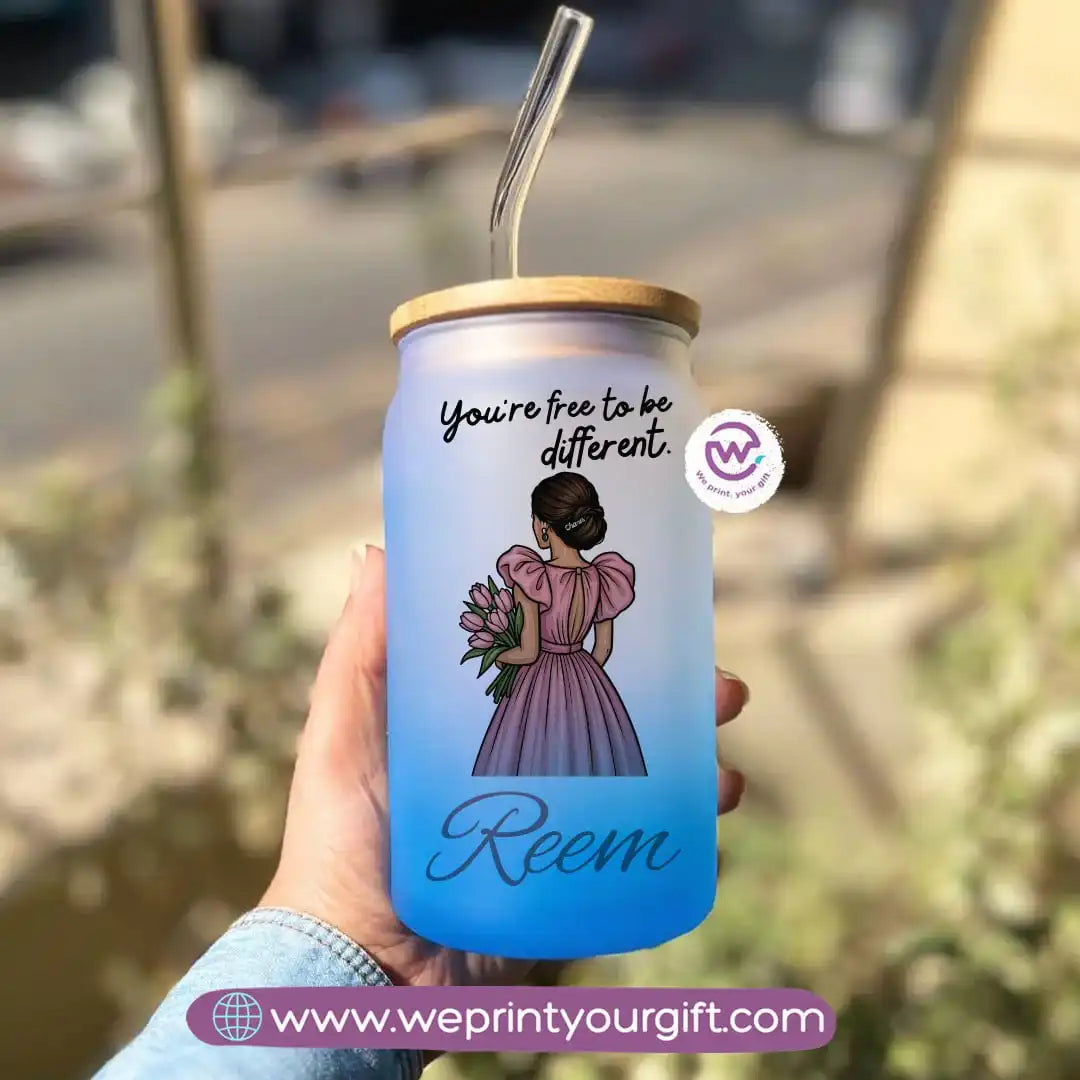 Frosted mug with straw- Motivation - WE PRINT