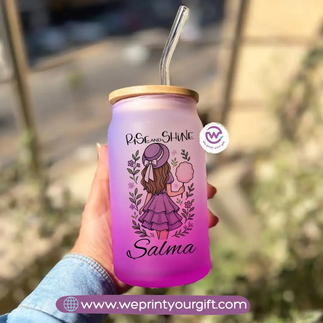 Frosted mug with straw- Inspirational quotes