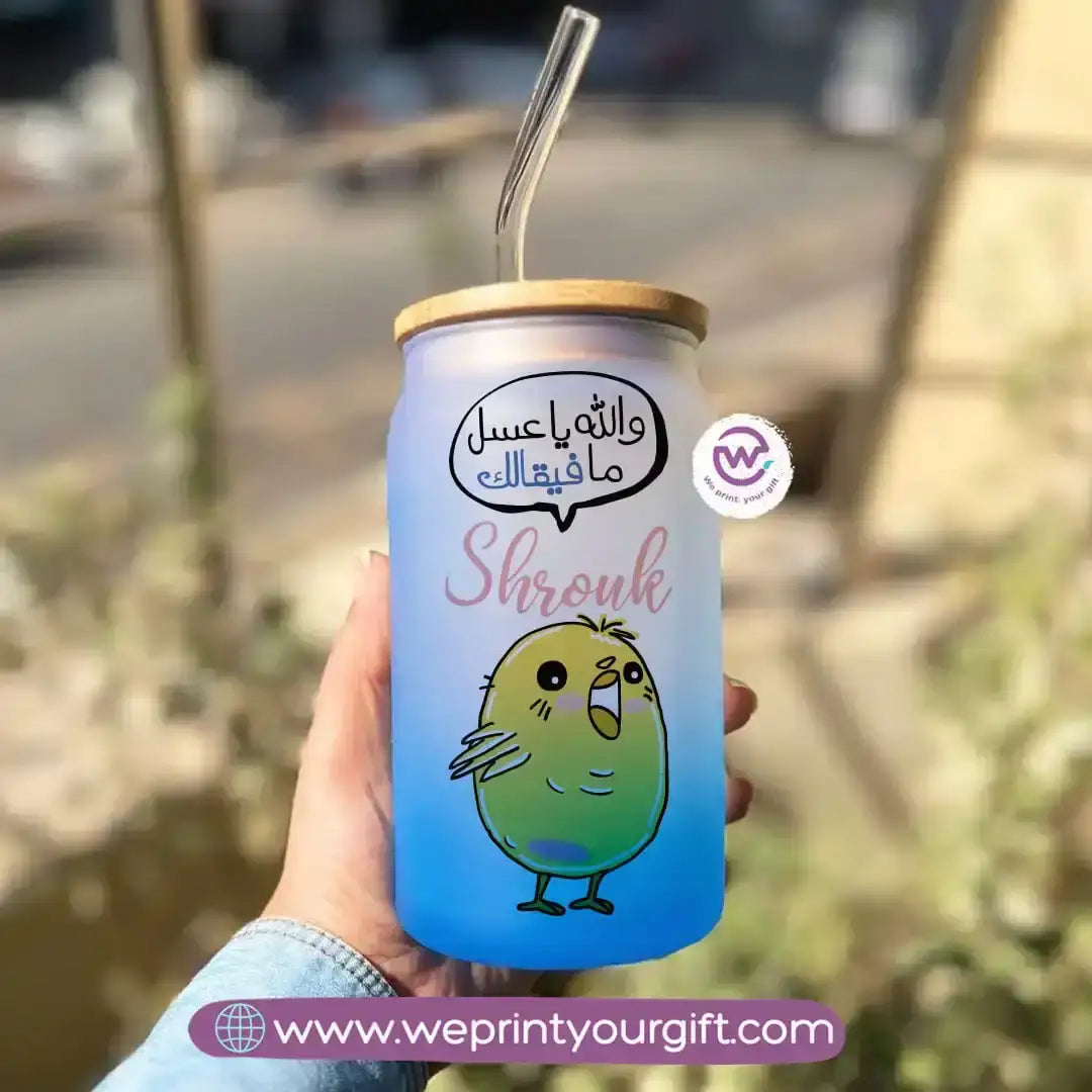 Frosted mug with straw- Comics - WE PRINT