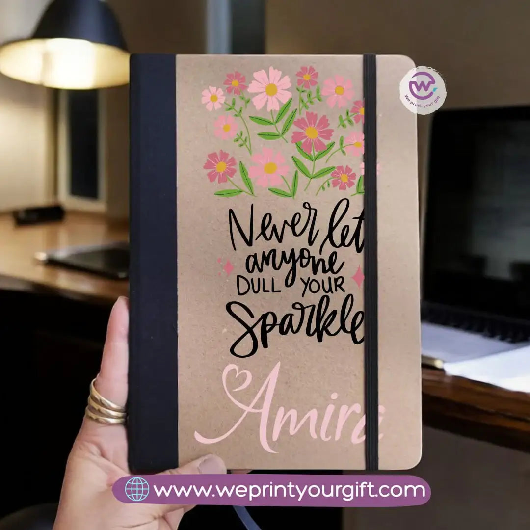 Personalized Notebook- Rubber notebook- Motivation - WE PRINT