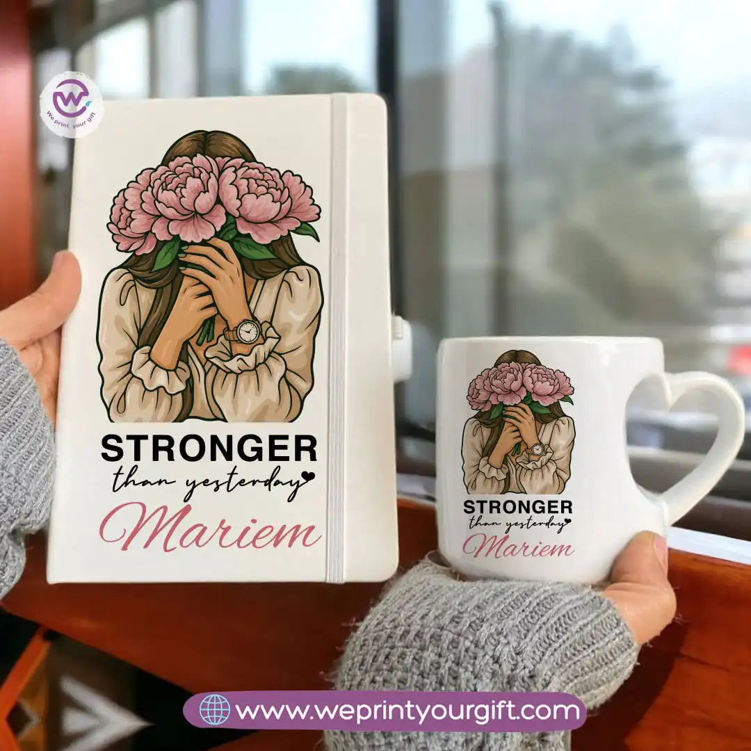 Motivation Set ( Heart handle mug +Notebook)