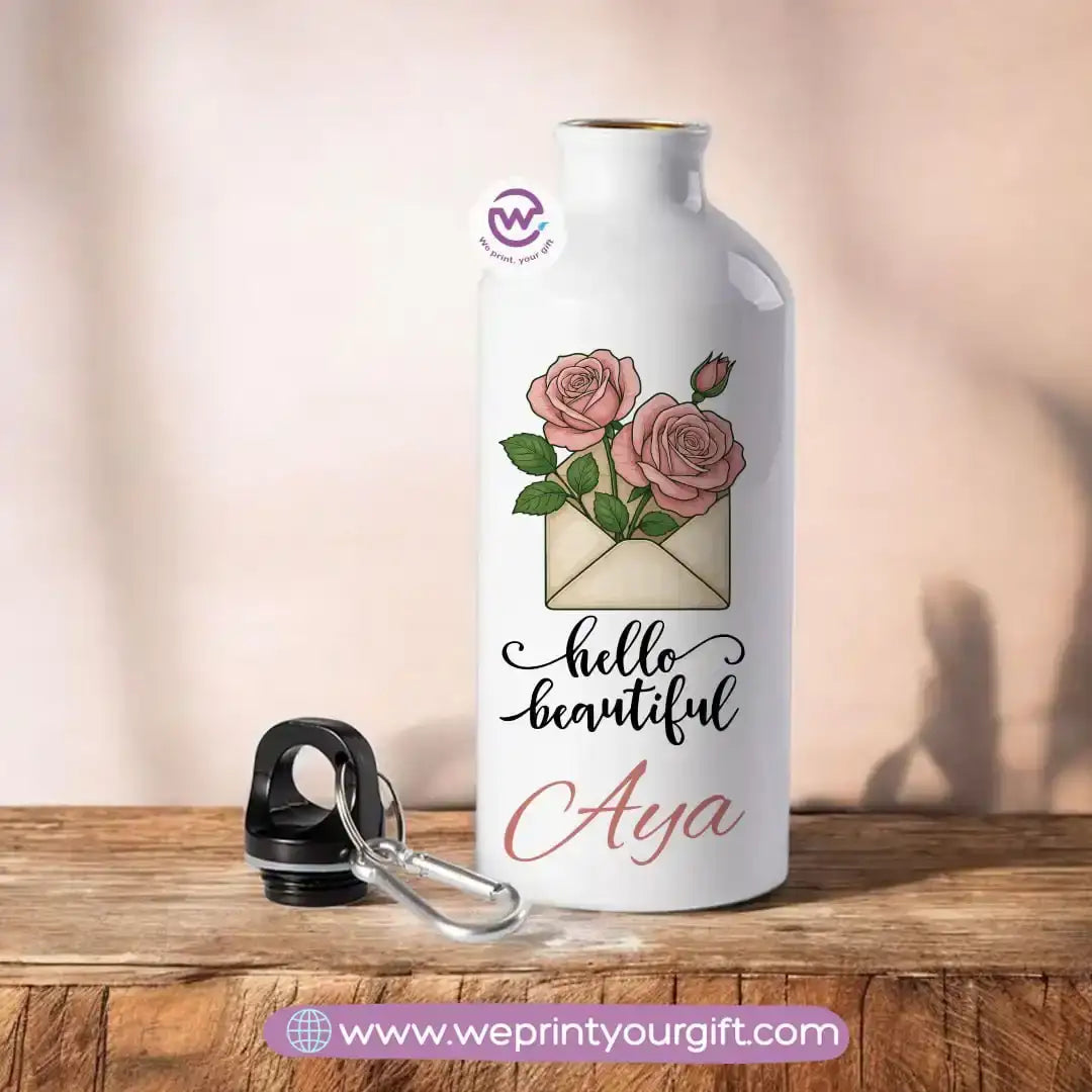 Aluminum Water Flask- Motivation- Names - WE PRINT