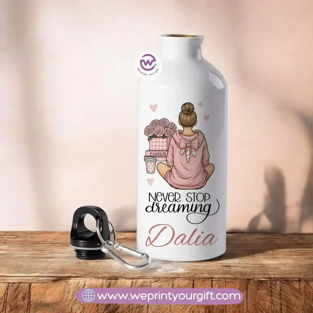 Aluminum Water Flask- Motivation- Names - WE PRINT