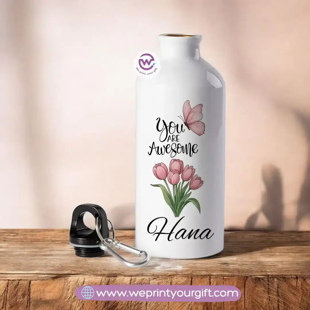 Aluminum Water Flask- Motivation- Names - WE PRINT