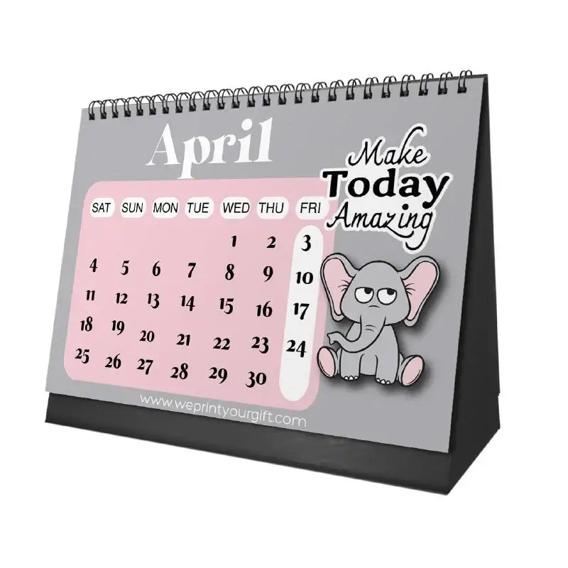Cute Elephant Desk Calendar 2026 - WE PRINT