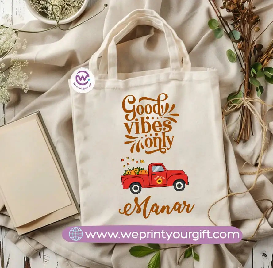Retro Motivational Canvas Tote Bag – Vintage-Inspired Positive Quotes - WE PRINT