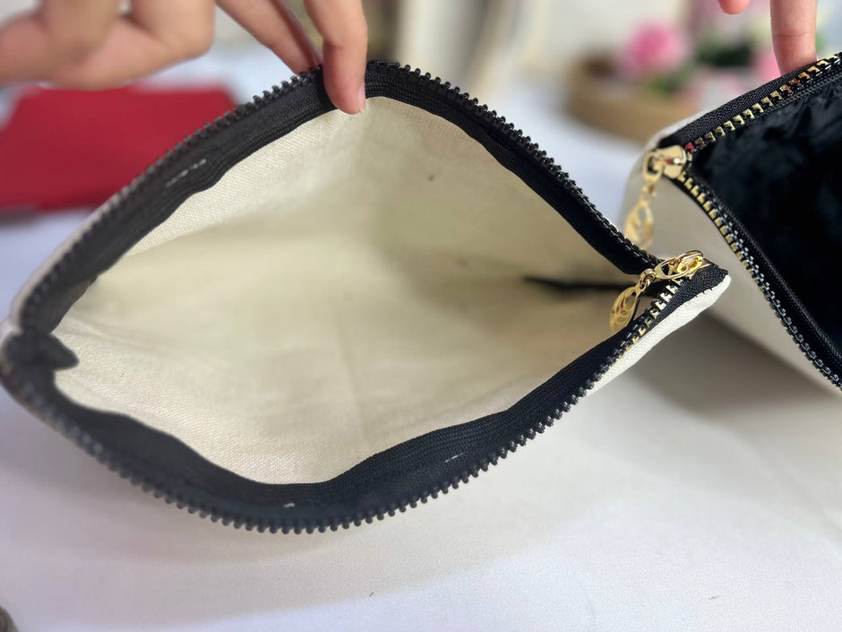 حقيبة مكياج وحقيبة قماشية - بدون بطانة داخلية - اشترِ 2 واحصل على 1 مجانًا