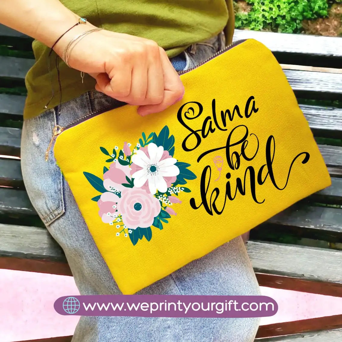 Fabric makeup case- English quotes - WE PRINT
