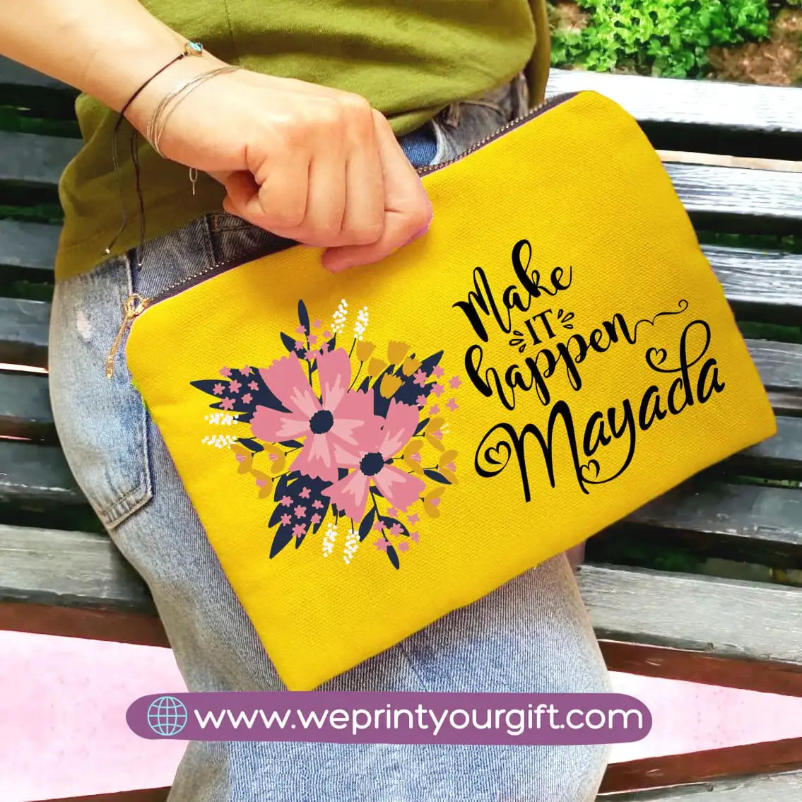 Fabric makeup case- English quotes - WE PRINT