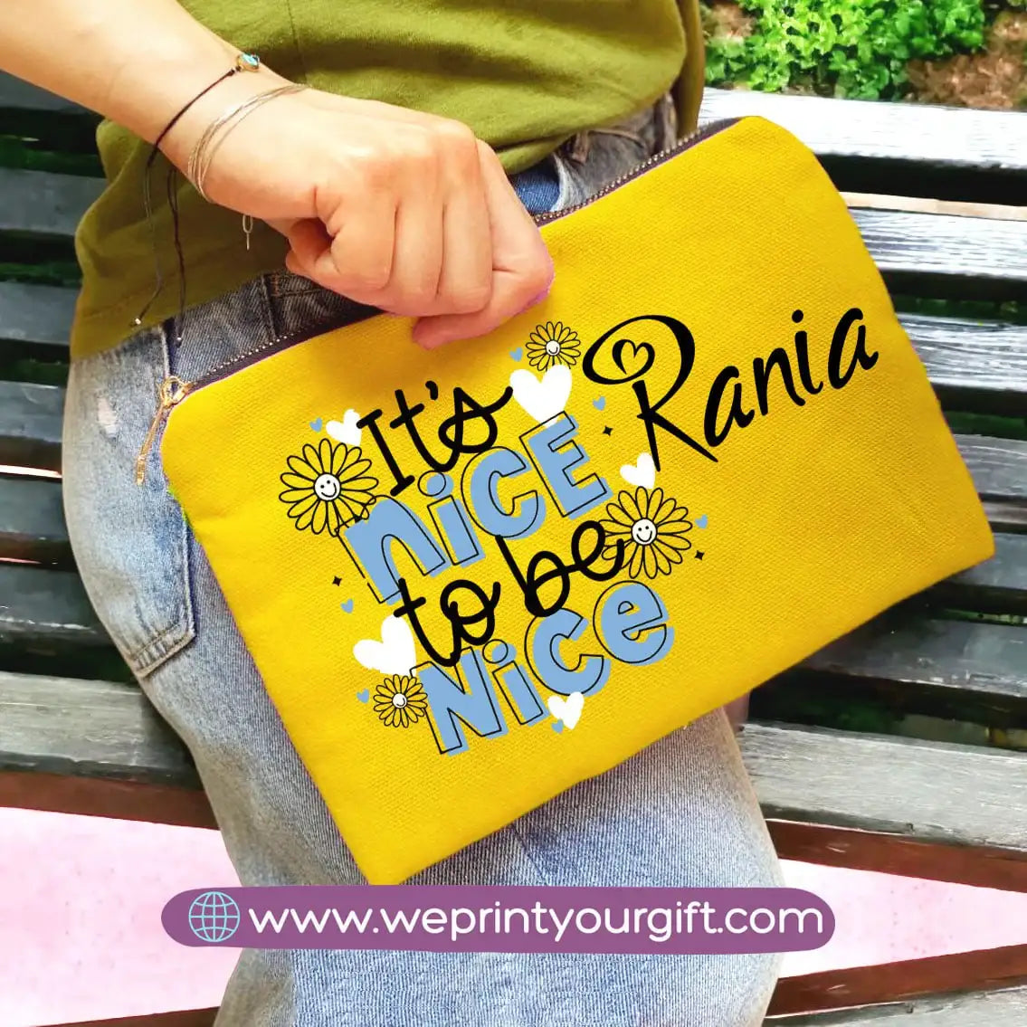 Fabric makeup case- English quotes - WE PRINT