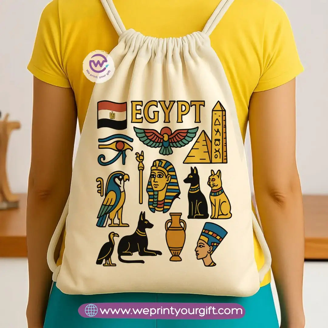 Pharaonic Egyptian Drawstring Backpack โ Ancient Art Inspired Designs - WE PRINT