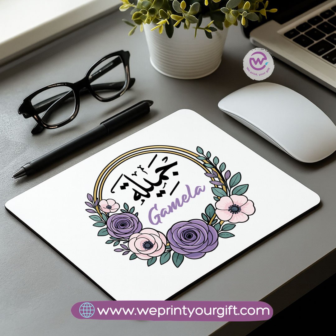 Personalized Mouse Pad with Name – Floral Design - WE PRINT