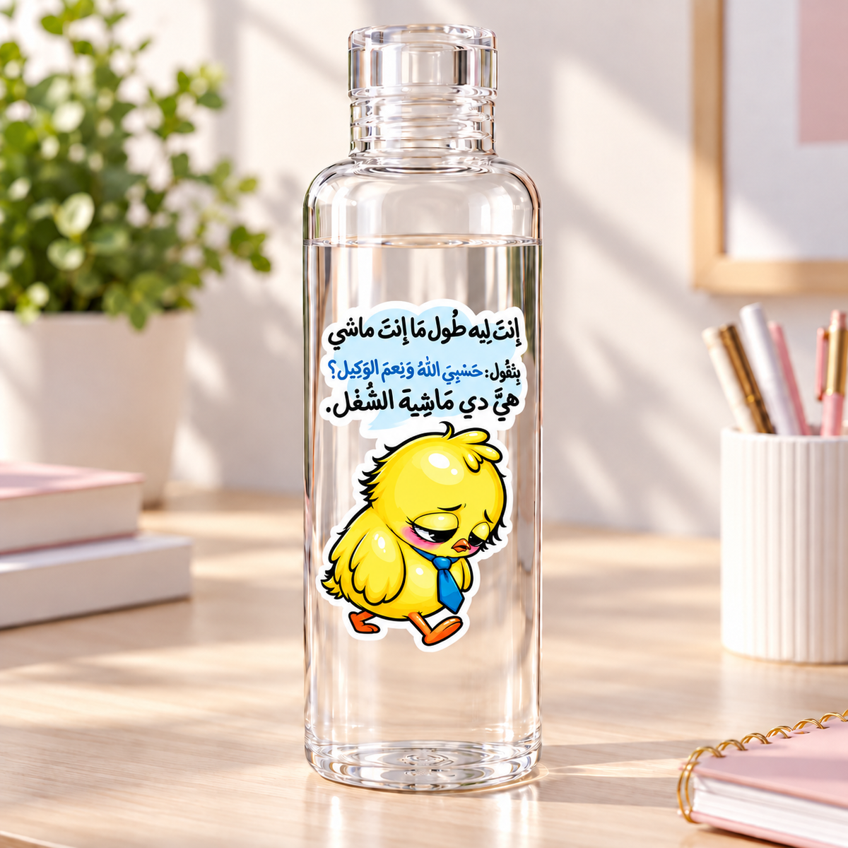 Hardest Working Chick" Clear Acrylic Water Bottles