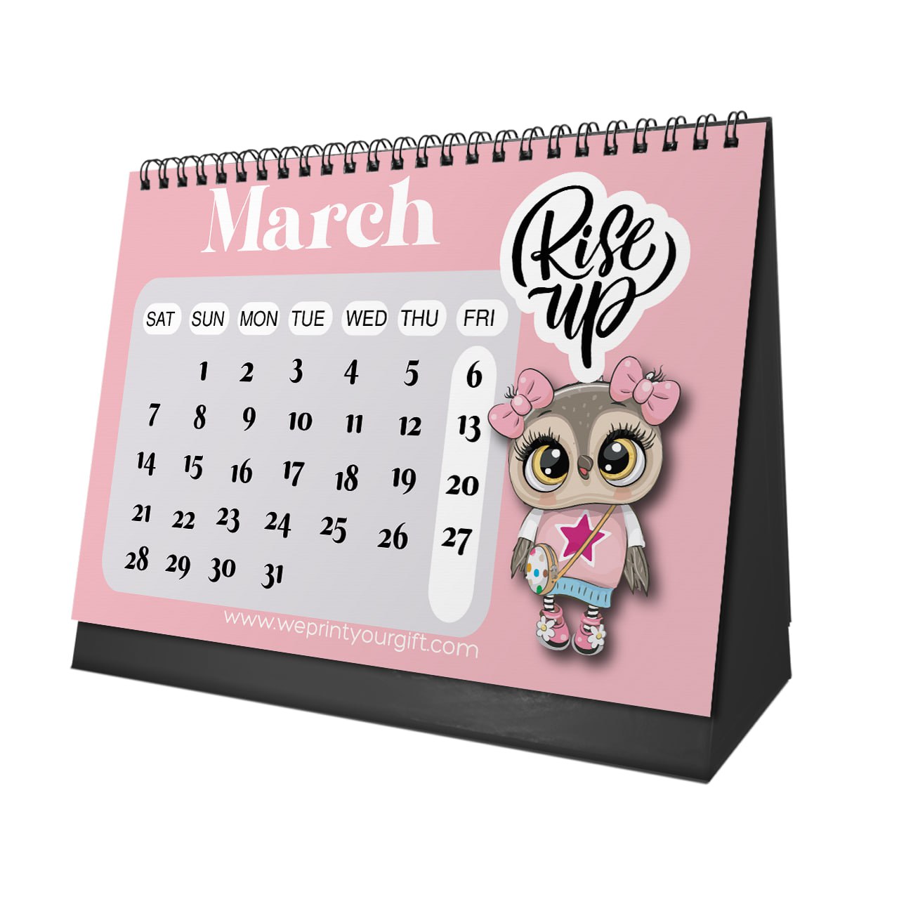 Cute Owl Desk Calendar 2026