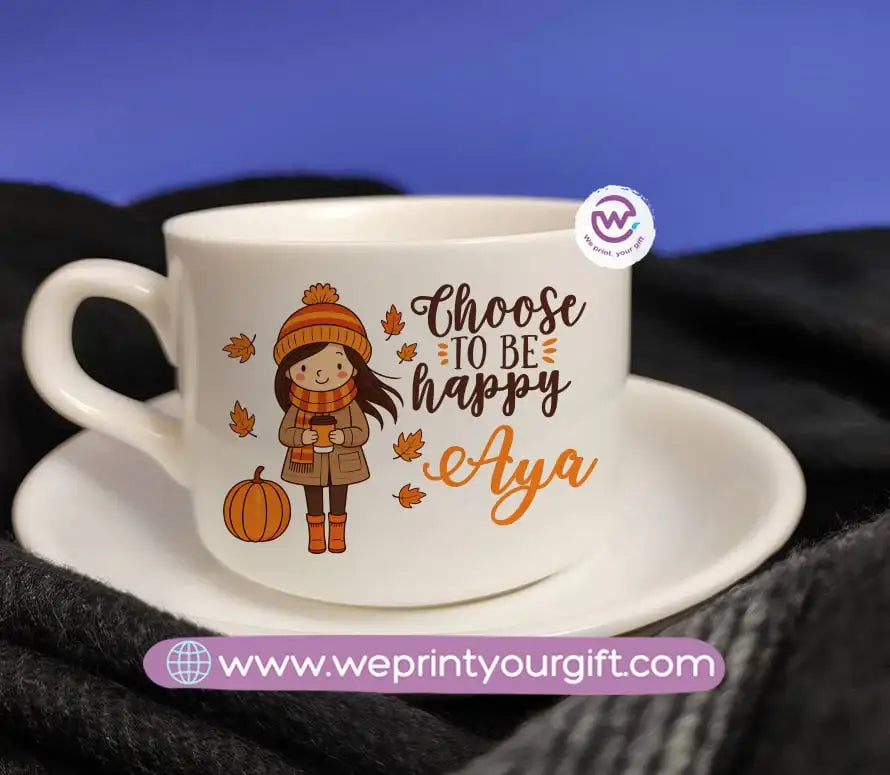 Personalized Coffee Cup with Saucer – One Art Design Collection - WE PRINT