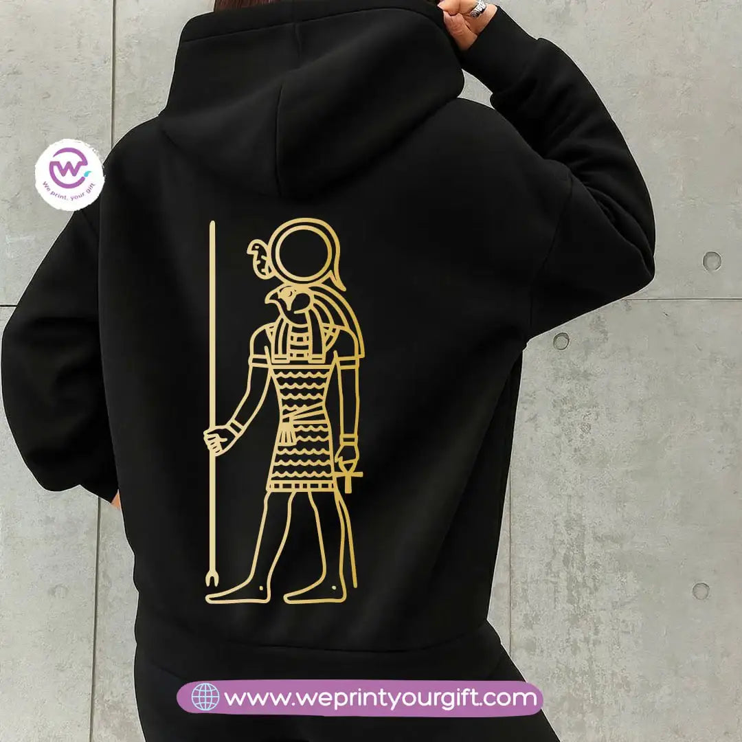 Pharaonic Gold Print Hoodie – Cotton Melton Unisex - WE PRINT