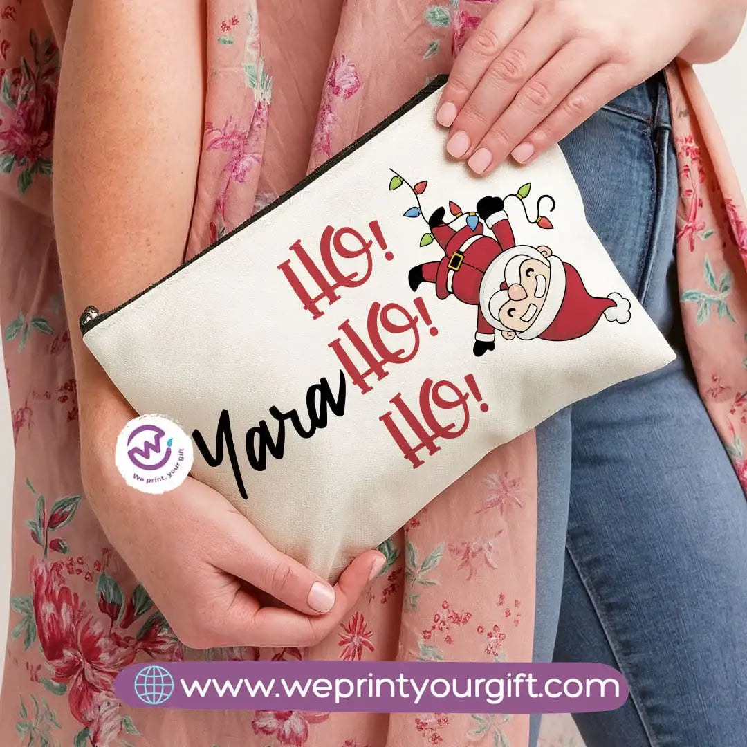 Christmas Makeup Bag & Pencil Case – Premium Cotton Pouch (23×17 cm) - WE PRINT