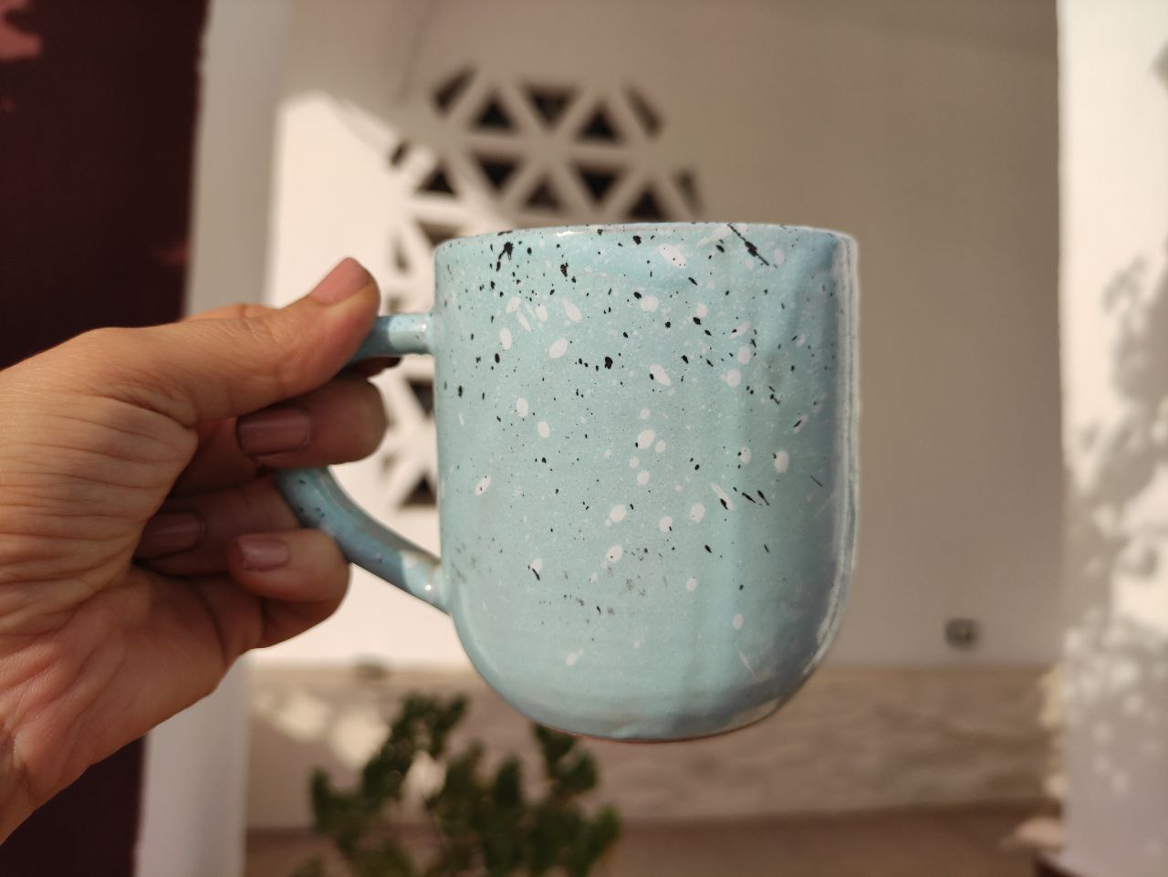 Baby Blue Pottery Mug- 300 ml - Customization Options - WE PRINT