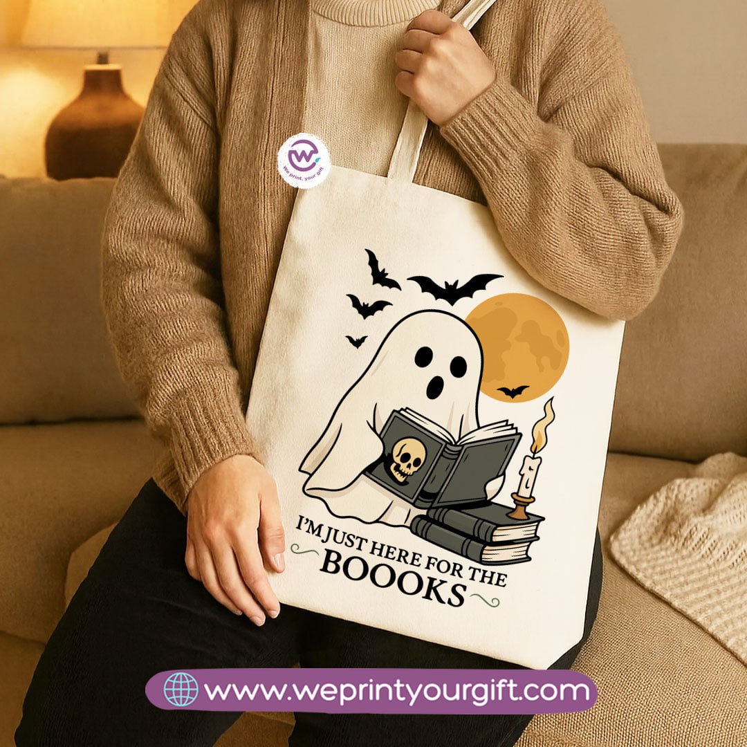 Halloween Canvas Tote Bag – Spooky Egyptian-Inspired Designs | Heavy Canvas Fabric